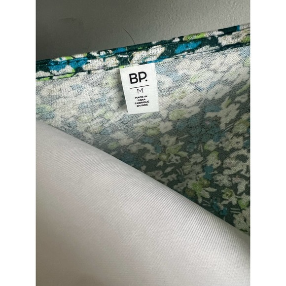 BP Green Floral Knit Dress Long Sleeve V neck Sheath Size M Earth Friendly NEW - Picture 12 of 12